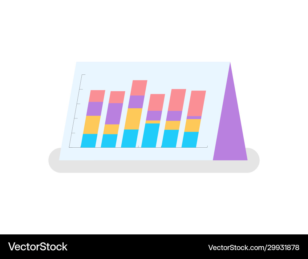Graphic or statistical chart scale and columns Graphic or statistical chart scale and columns vector image