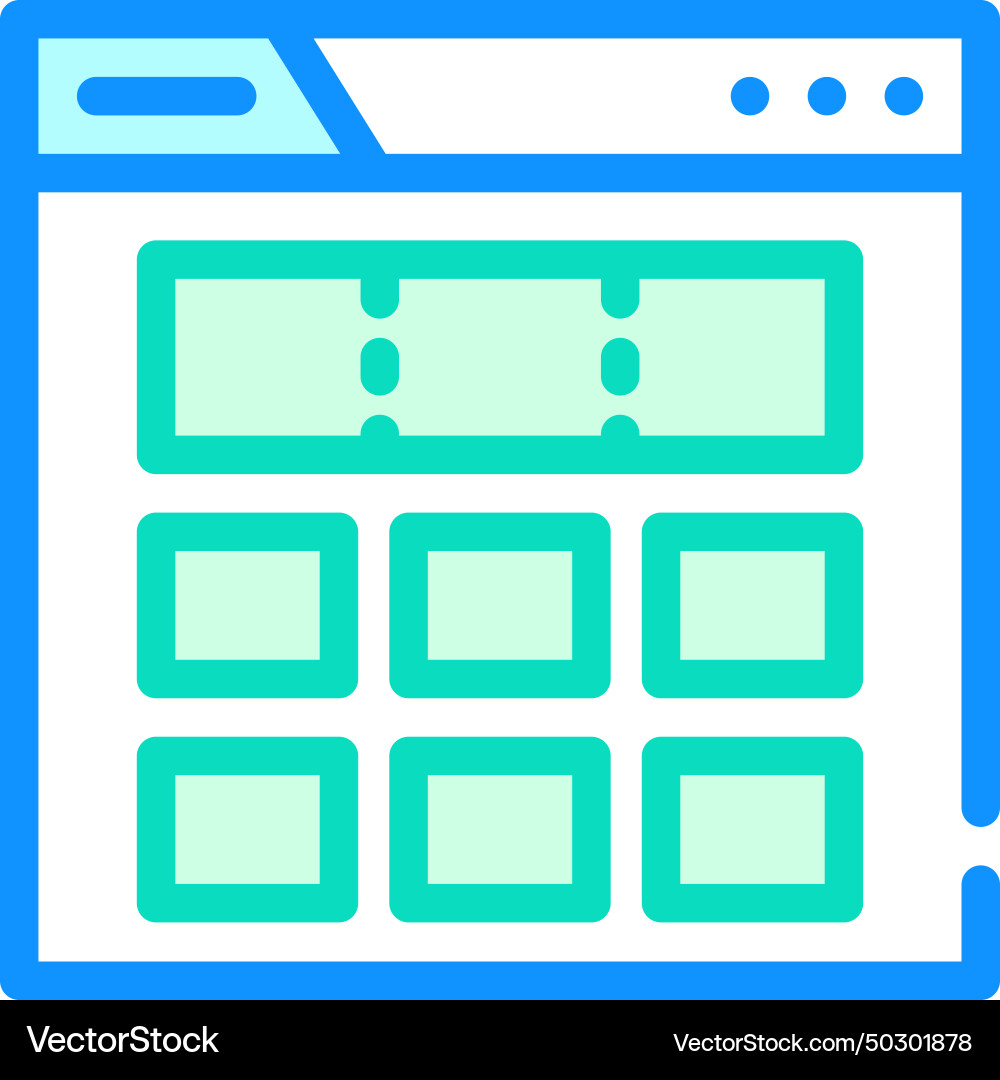 Grid system ux ui design color icon Grid system ux ui design color icon vector image