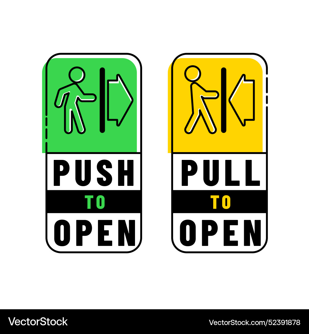 Hand drawn push pull sign Vector Image