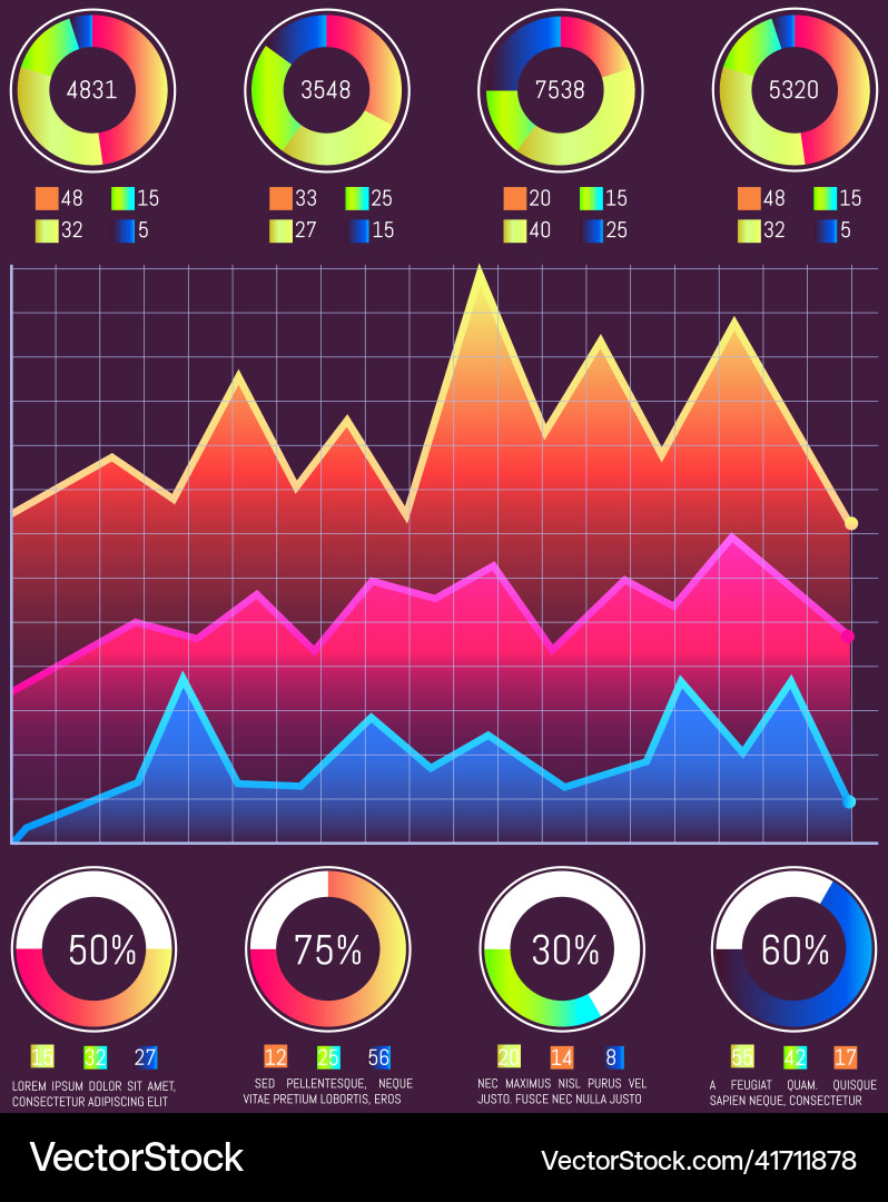 Interactive Data Panel - Tech HUD vector image