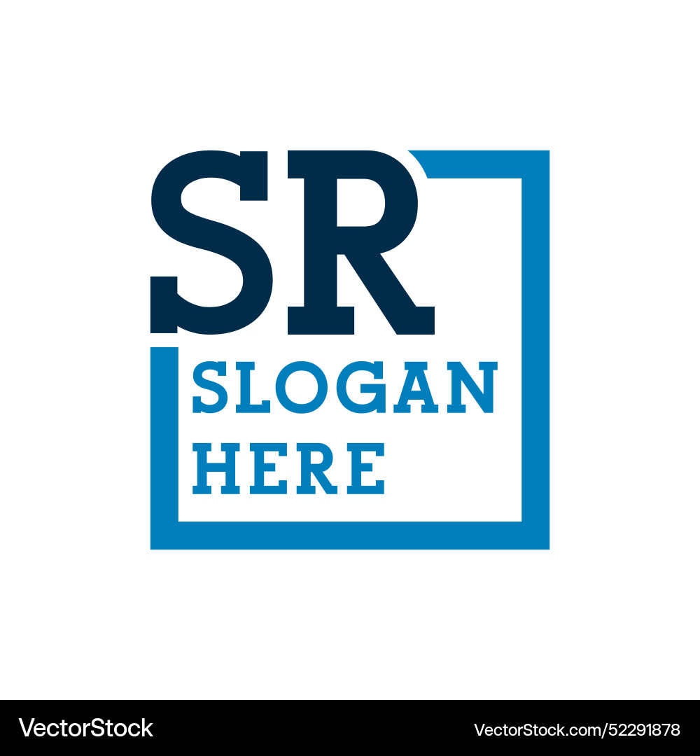 Minimal initials logo letters s and r sr initial Vector Image