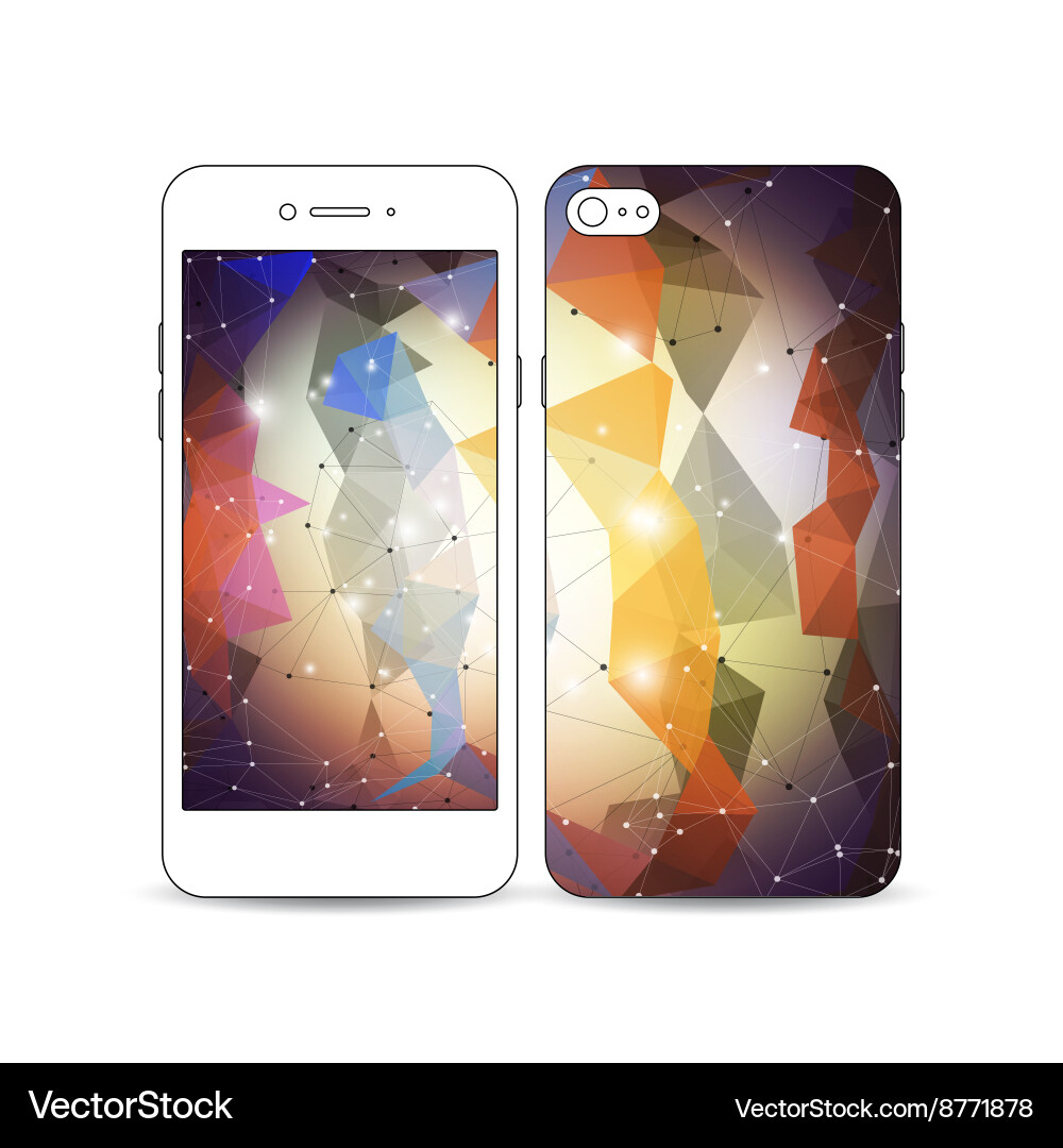 Mobile smartphone with an example of the screen vector image