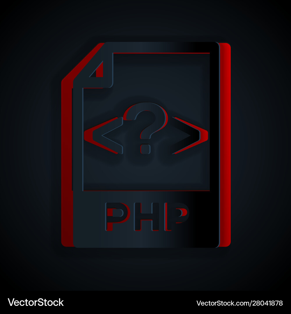 Paper cut php file document download button Vector Image