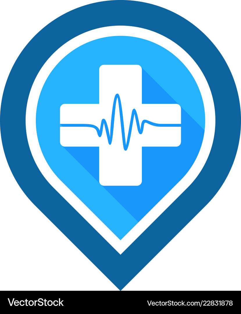 Pin medical logo icon design Royalty Free Vector Image