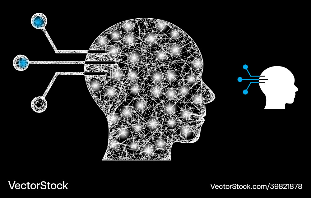Polygonal carcass mesh neural interface Polygonal carcass mesh neural interface vector image