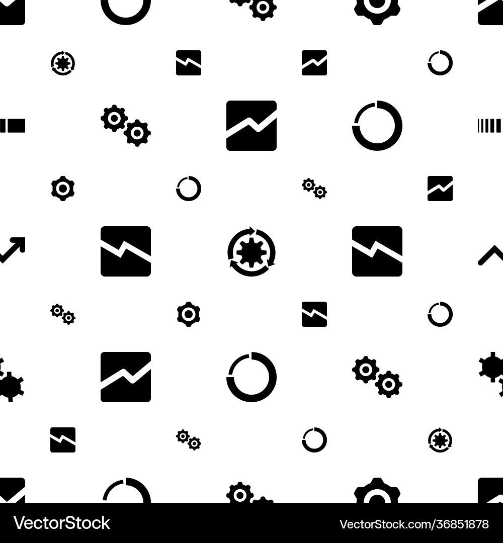 Progress icons pattern seamless white background vector image