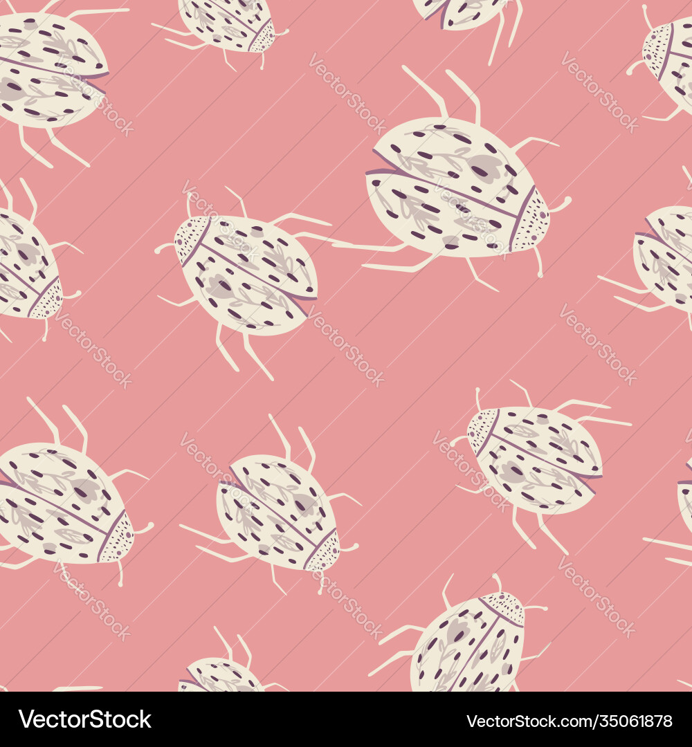 Random seamless pattern with doodle ladybug Random seamless pattern with doodle ladybug vector image