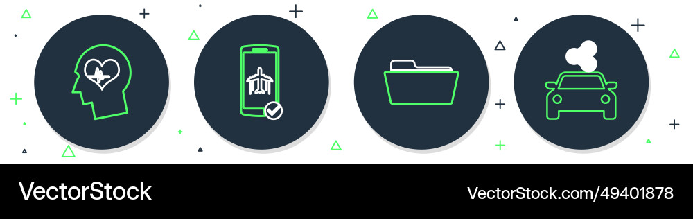 Set line flight mode in the mobile folder head Set line flight mode in the mobile folder head vector image