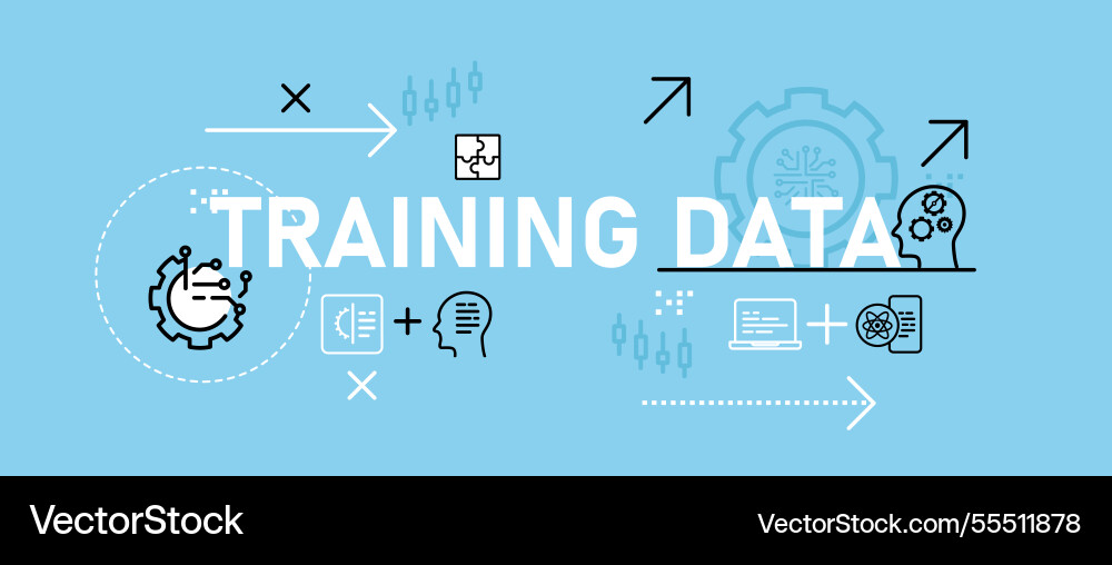 Training data conceptual ai artificial Training data conceptual ai artificial vector image