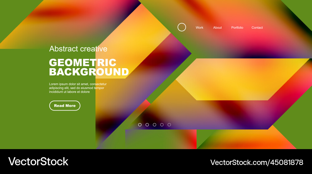 Triangles with fluid gradients abstract landing vector image