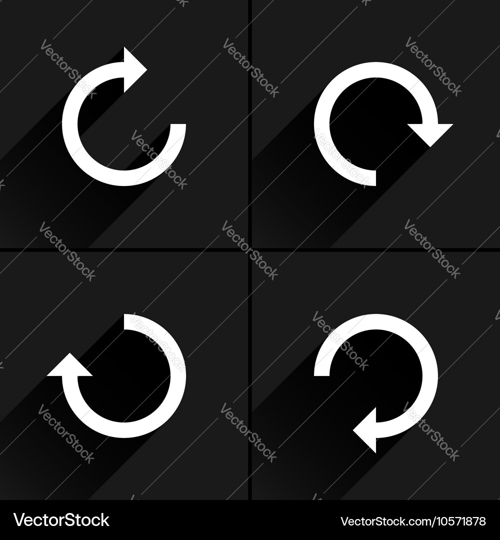White arrow icon reset repeat reload sign vector image