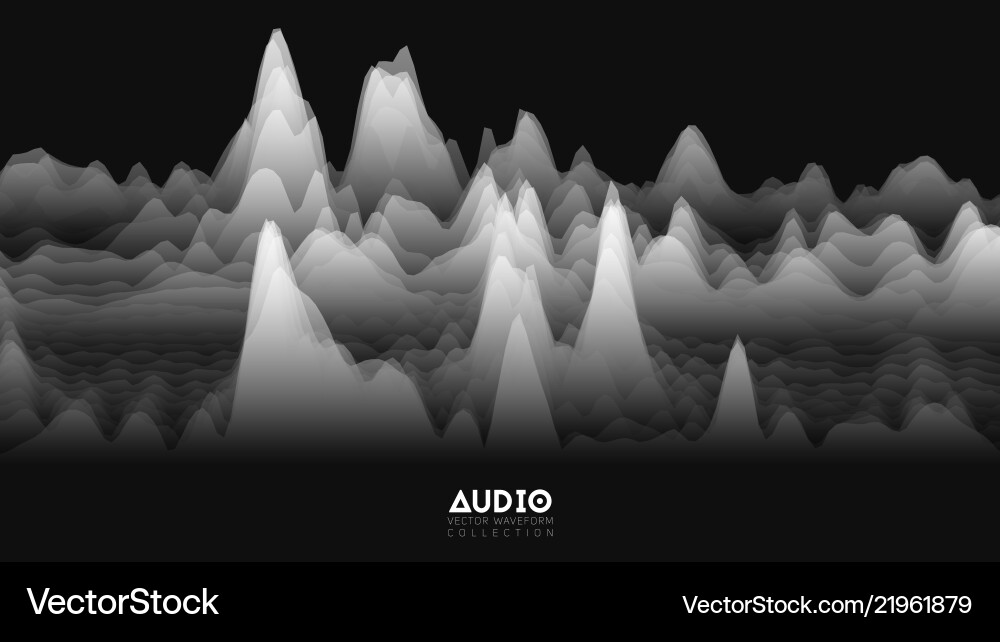 3d echo audio wavefrom spectrum abstract 3d echo audio wavefrom spectrum abstract vector image