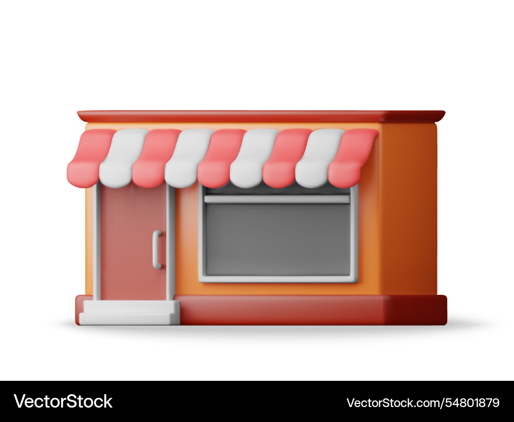 3d empty store front shop with window and door 3d empty store front shop with window and door vector image
