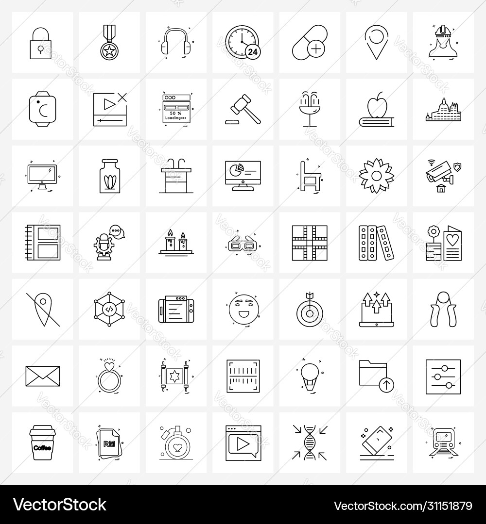 49 interface line icon set modern symbols Vector Image