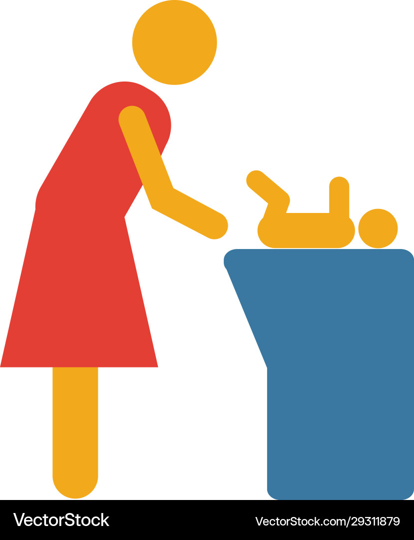 Changing table icon simple element from baby Vector Image