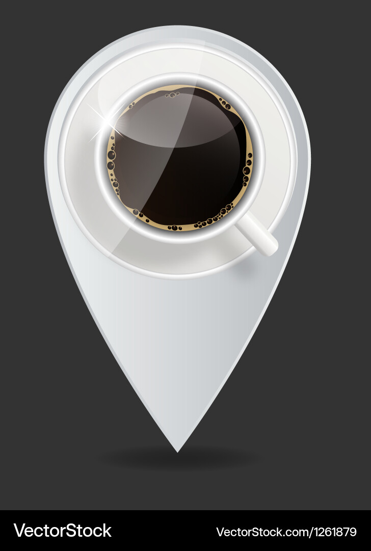 Coffee map pointer vector image