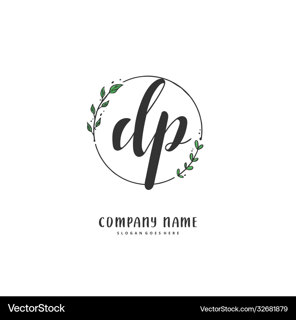 D p dp initial handwriting and signature logo D p dp initial handwriting and signature logo Vector Image
