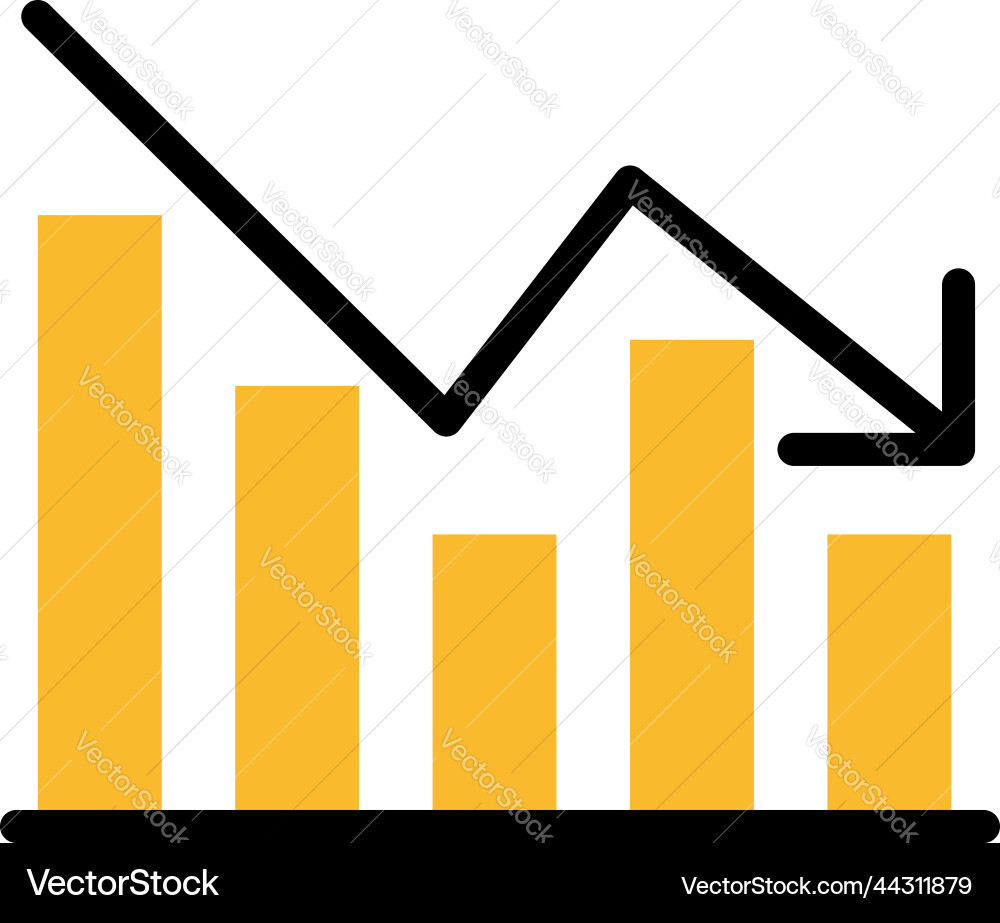 Data chart decreasing on a white background Vector Image