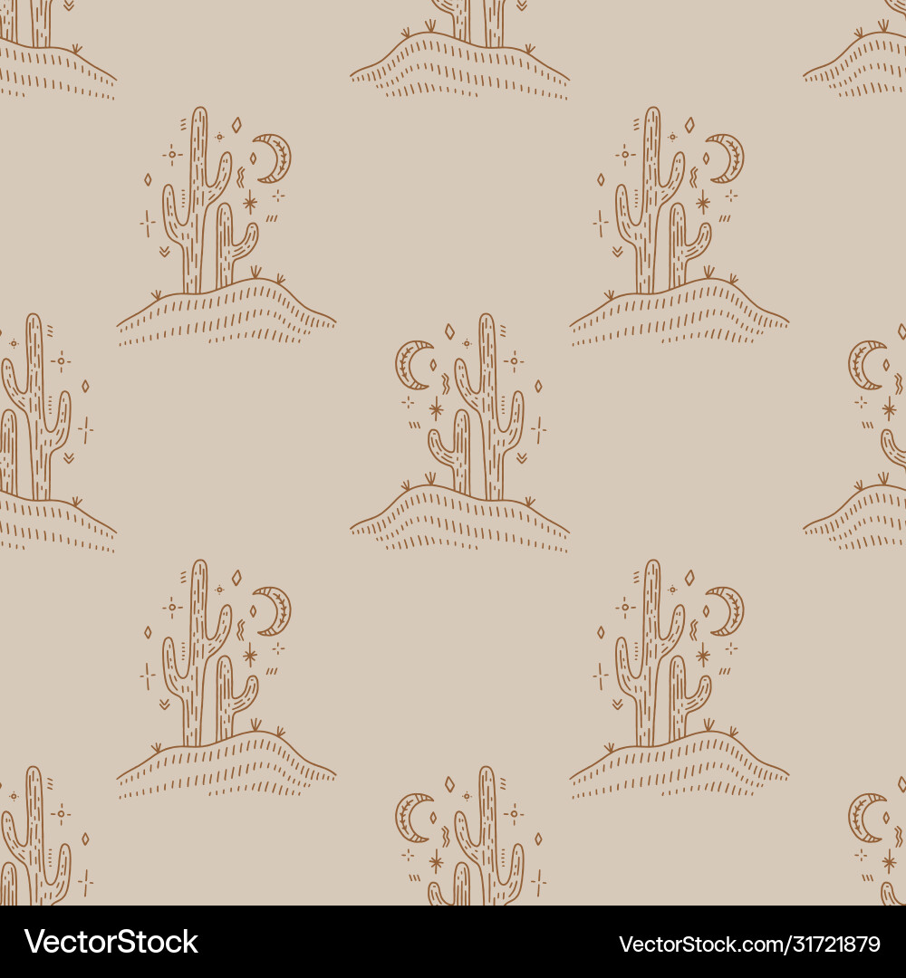 Desert cactus navajo ethnic concept harmony Desert cactus navajo ethnic concept harmony vector image