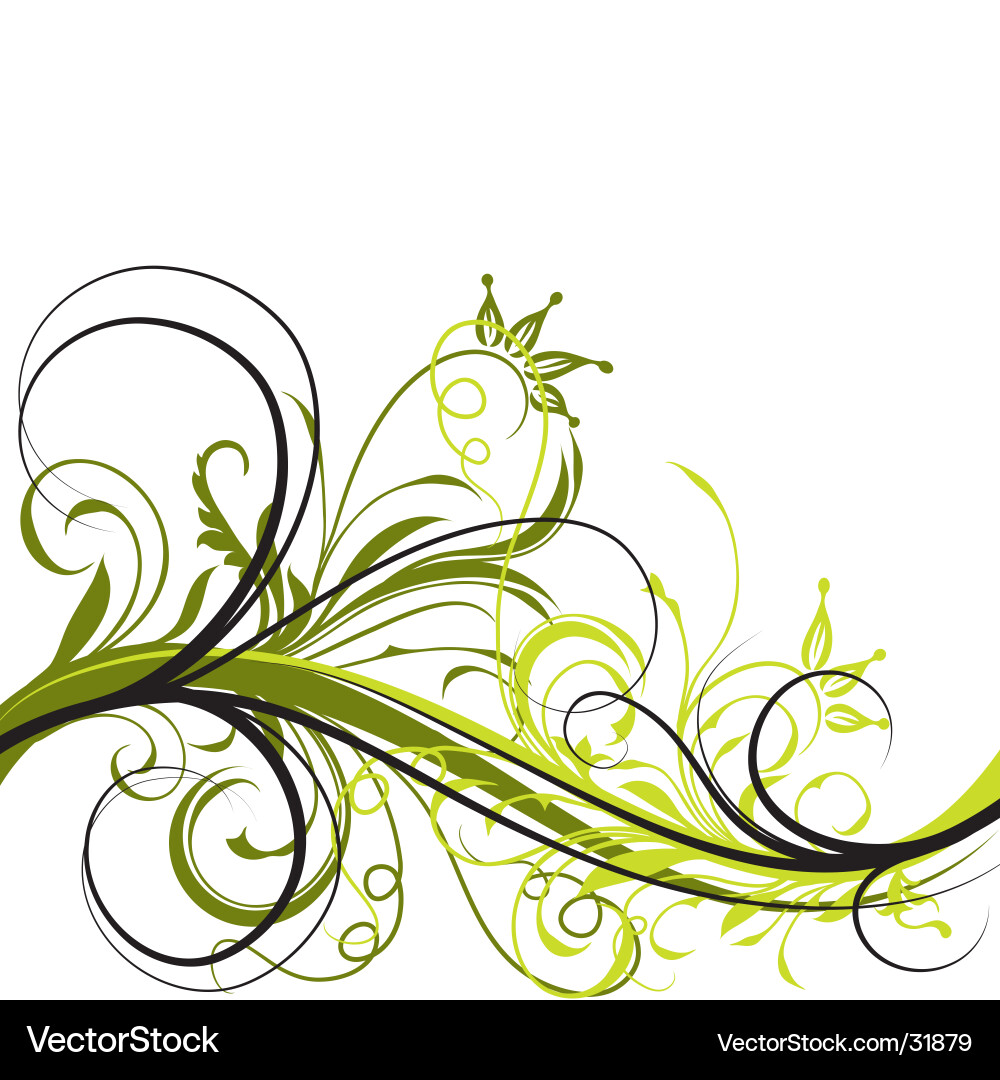 Floral Swirls & Petals Vektorbild