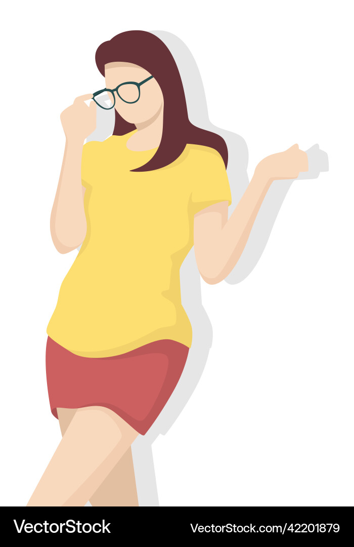 Glückliche Frau im modernen flachen Stil Glückliche Frau im modernen flachen Stil vektorbild