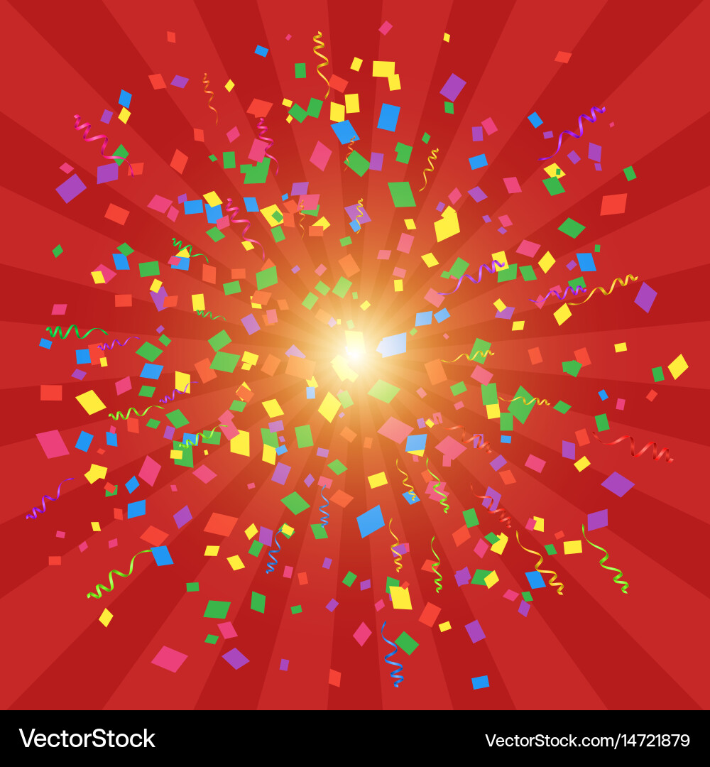 Many colorful confetti background template Vector Image