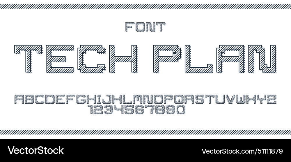 Minimal geometric cyberpunk font typeface Minimal geometric cyberpunk font typeface vector image