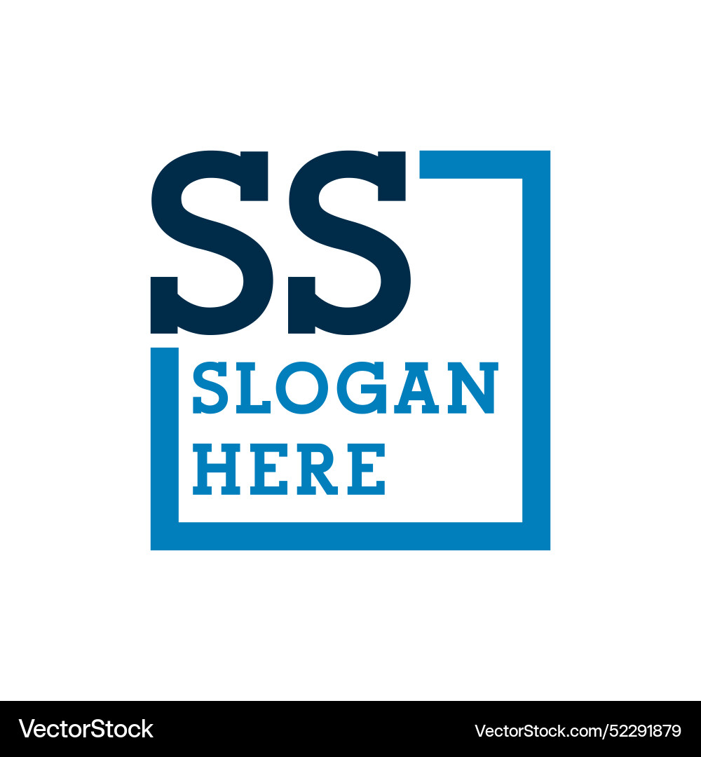 Minimal initials logo letters s and ss initial Vector Image