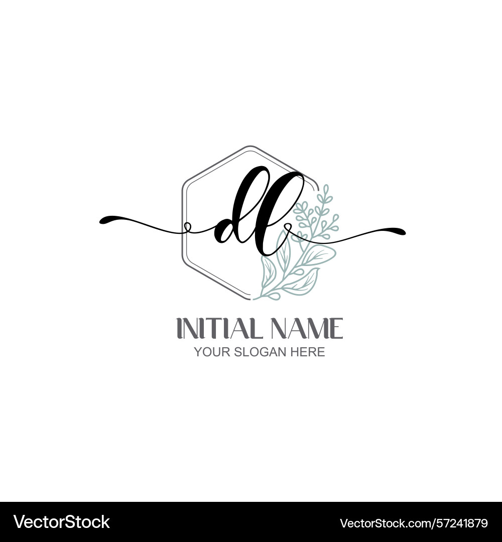 Modern botanical dl initial logo collection Vector Image