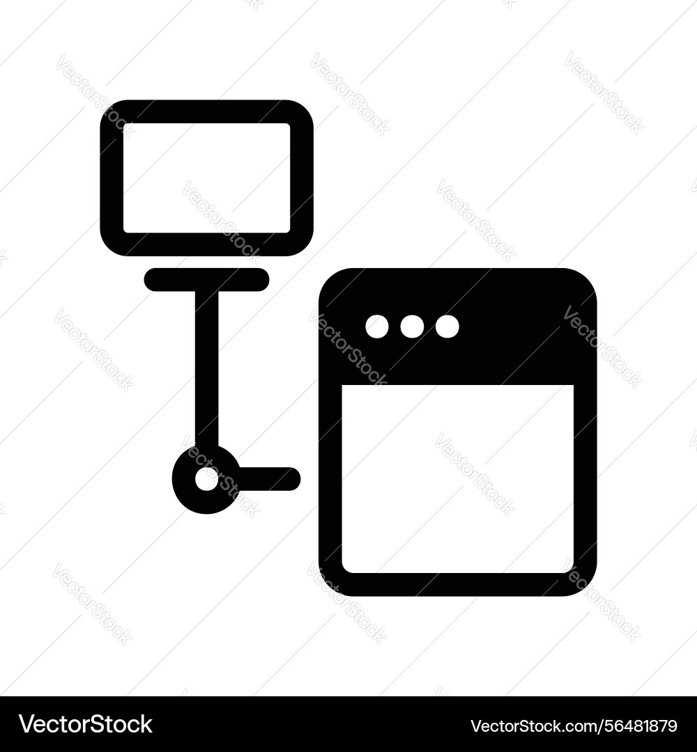 Network diagram icon showing connection between Network diagram icon showing connection between Vector Image