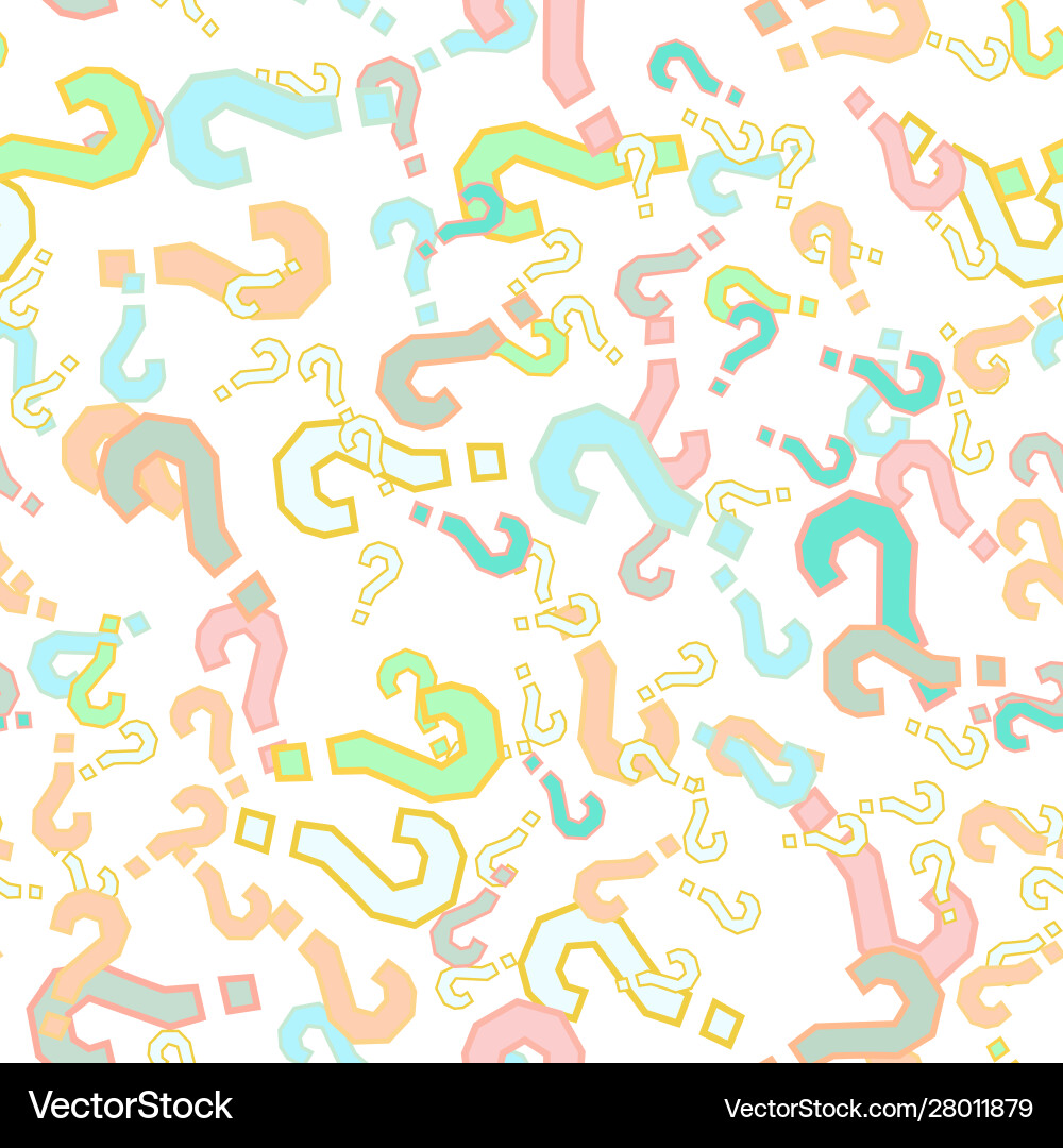 Quiz seamless pattern question marks doubt faq vector image