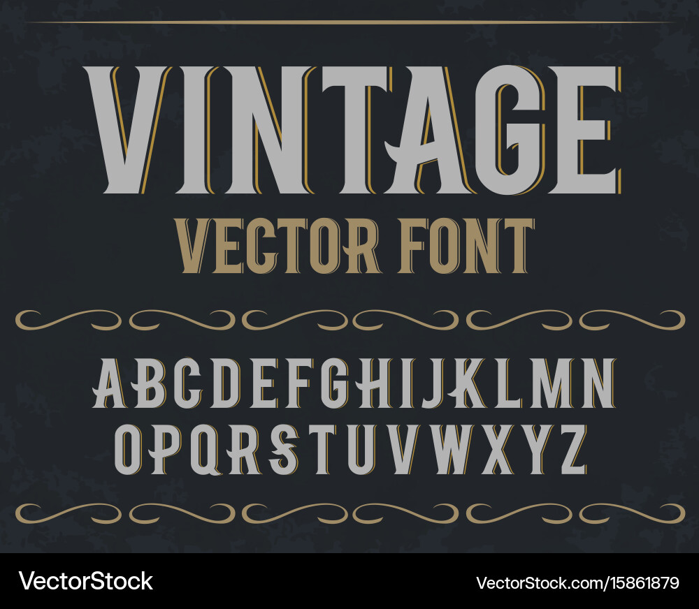 Retro Label Font - Vintage Style – Royalty-Free Vector | VectorStock, image size:1000x872