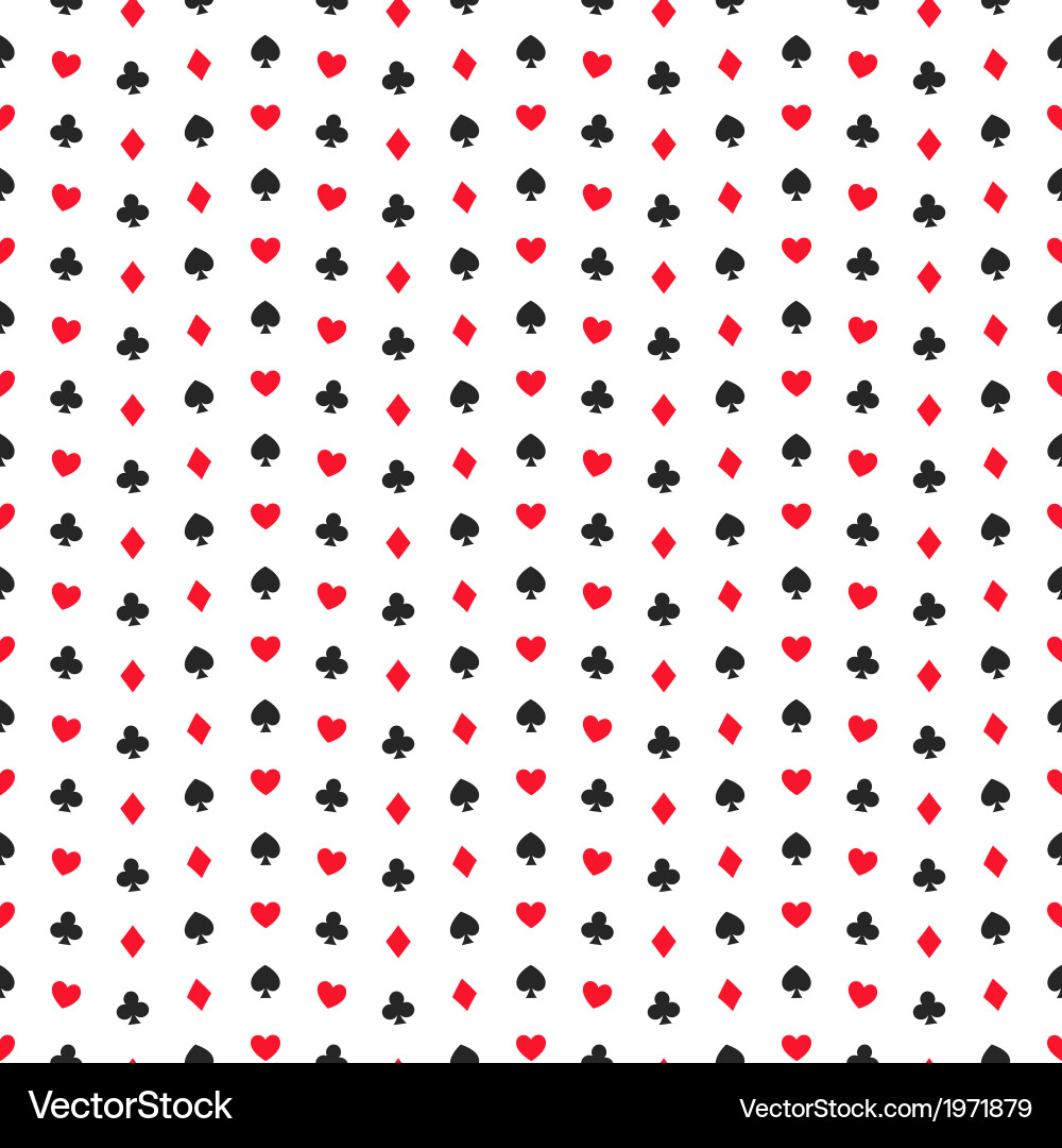 Seamless pattern of card suits endless background vector image