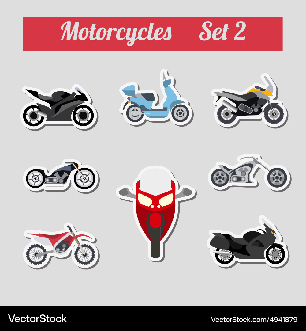 Set of elements motorcycles for creating your own vector image