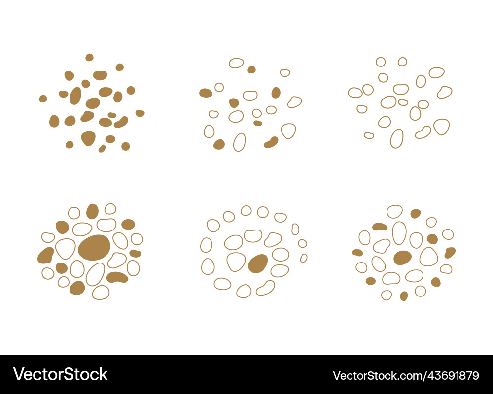 Set of round blob and outline isolated Set of round blob and outline isolated vector image