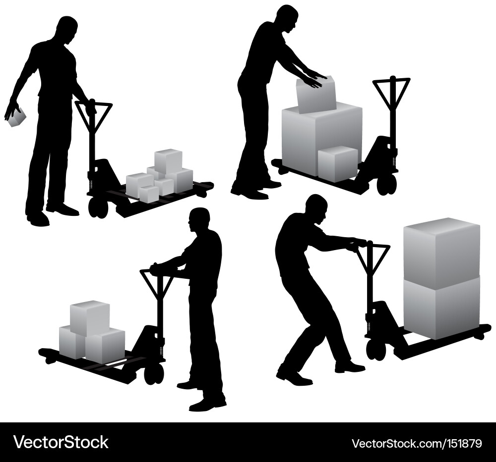 Warehouse Workers Loading Boxes vector image