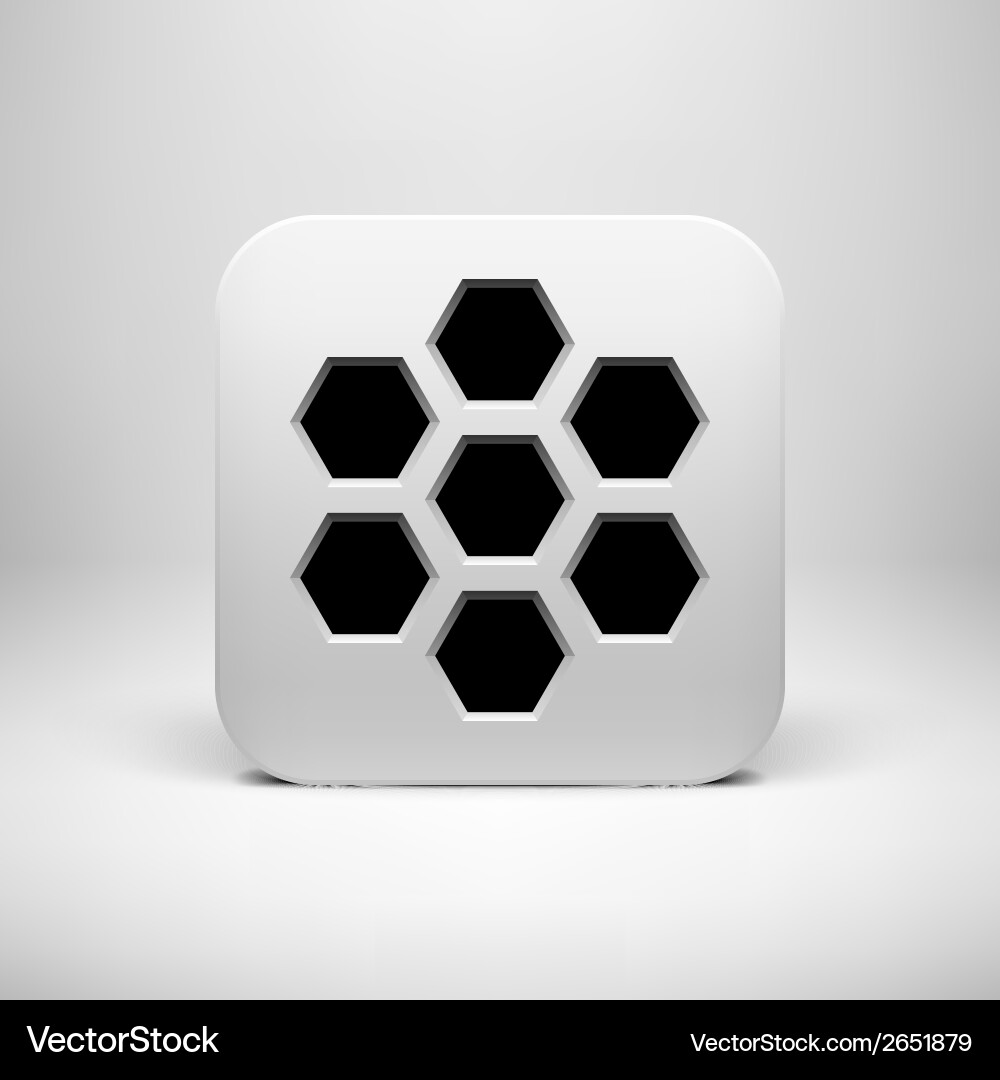 White abstract app icon button template vector image