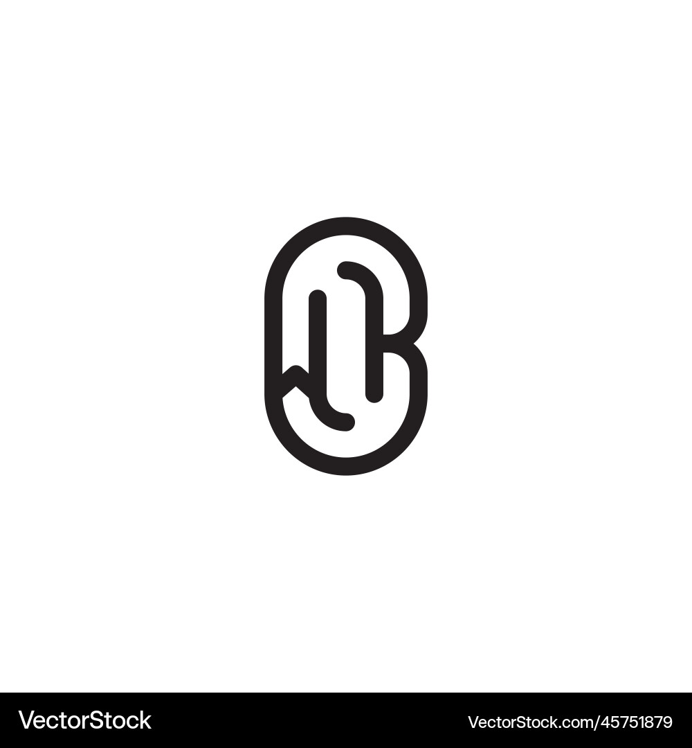 Wk line simple round initial concept with high Wk line simple round initial concept with high Vector Image