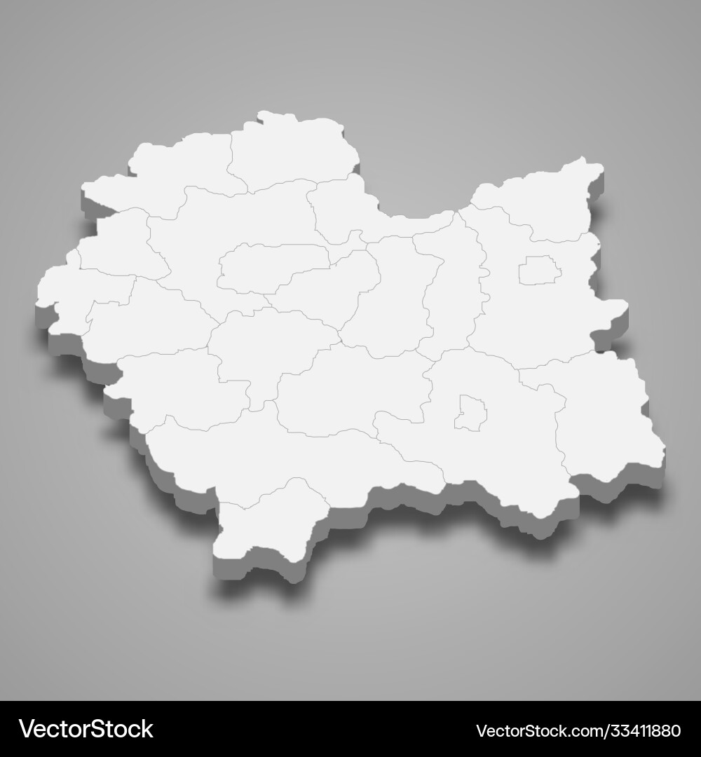 3D Map of Lesser Poland Vector Image