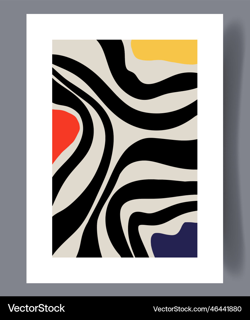 Abstract lines simple drawing wall art print Vector Image