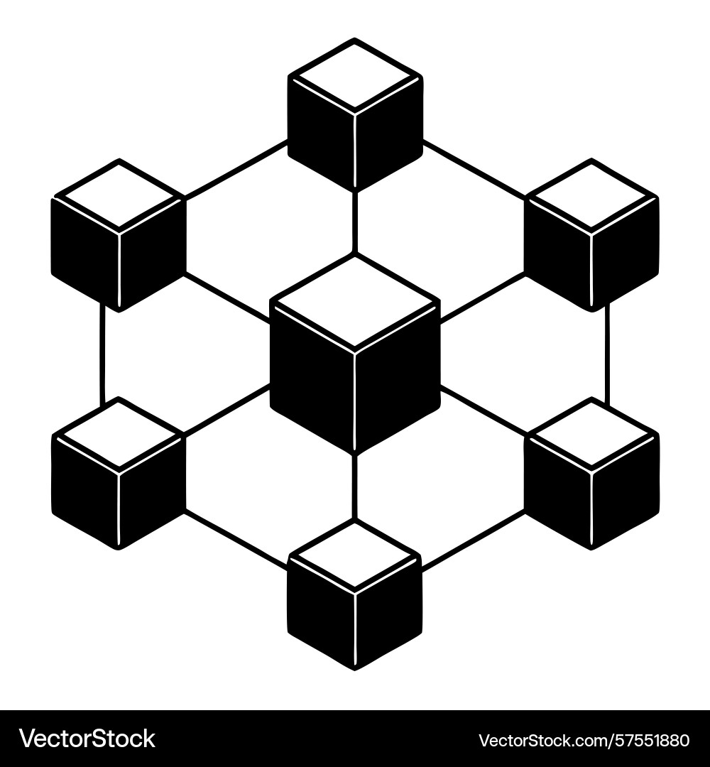 Abstract of interconnected cubes representing vector image