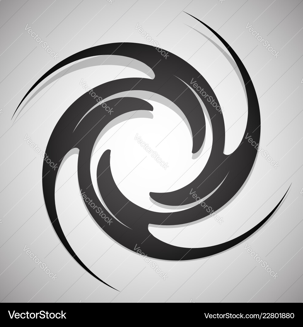Abstract twisting circular shape isolated on white Abstract twisting circular shape isolated on white Vector Image