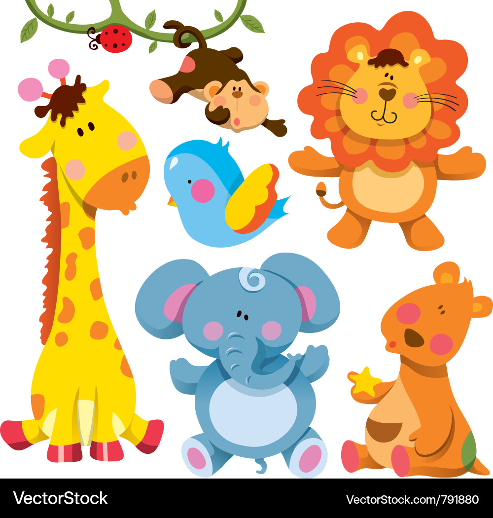 Adorable Baby Animals vector image