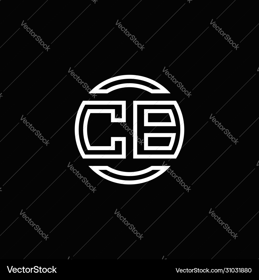 Cb logo monogram with negative space circle vector image