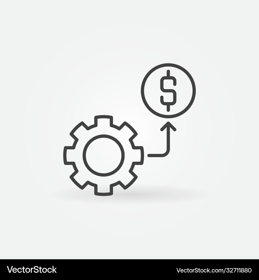 Cog-Rad mit Dollar Schild Kontur Konzept Cog-Rad mit Dollar Schild Kontur Konzept vektorbild