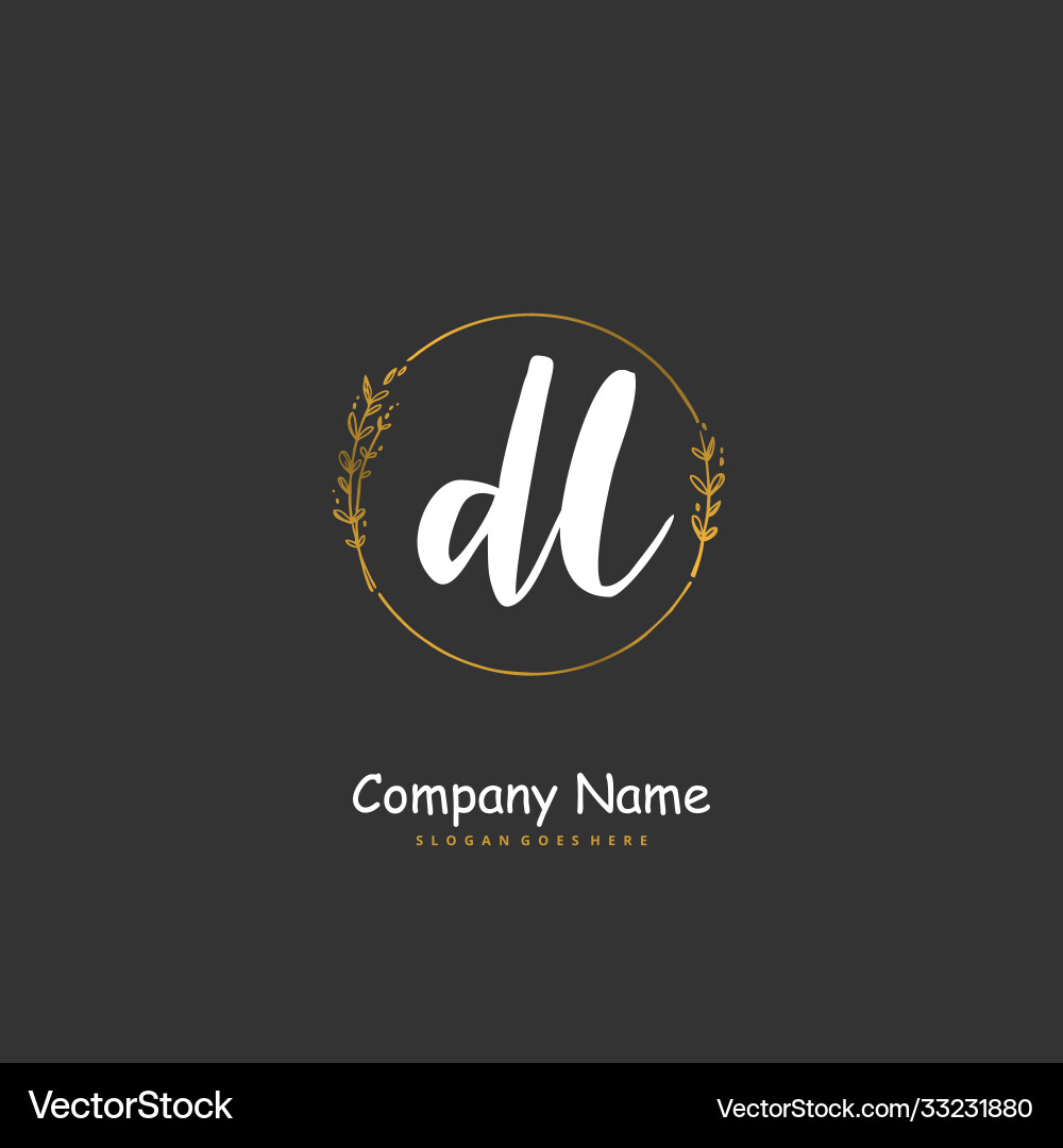 D l dl initial handwriting and signature logo D l dl initial handwriting and signature logo vector image