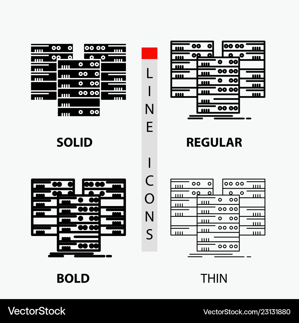 Data Server Icon - Thin Line Style vector image