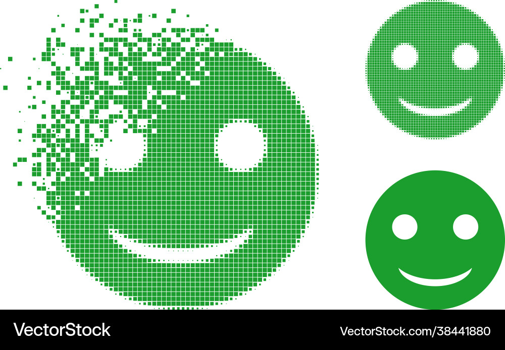 Dissipated Pixel frohes Lächeln Icon mit Halftone Dissipated Pixel frohes Lächeln Icon mit Halftone vektorbild