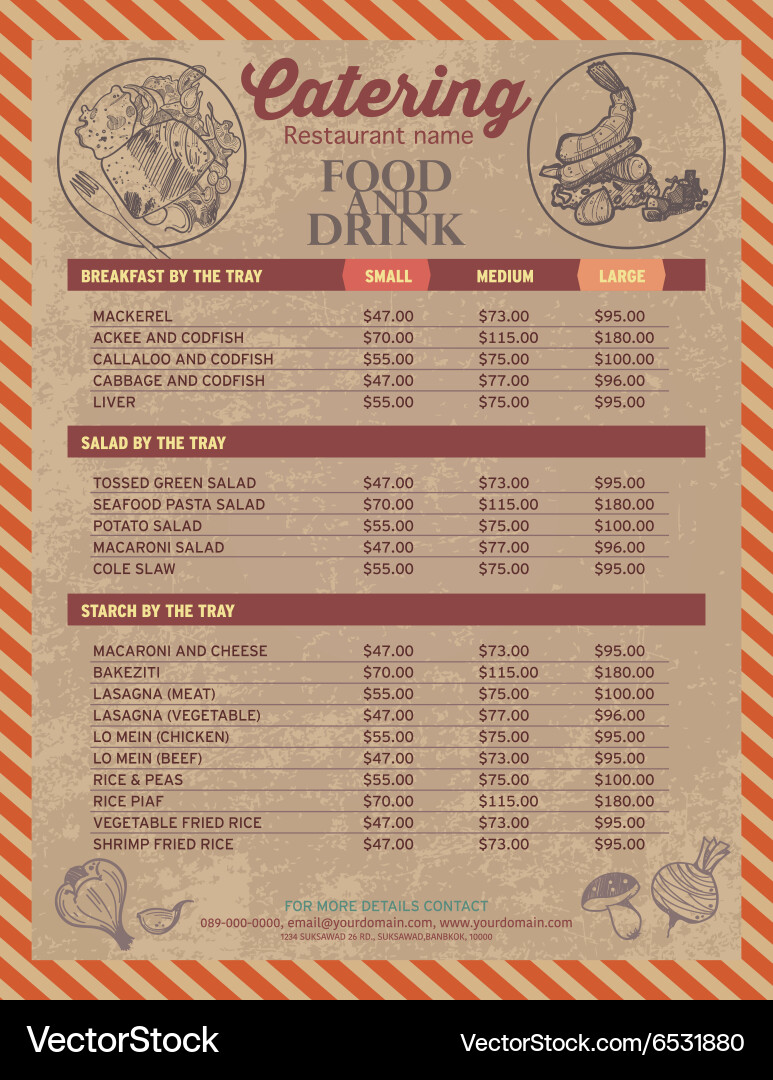 Food menu Royalty Free Vector Image - VectorStock