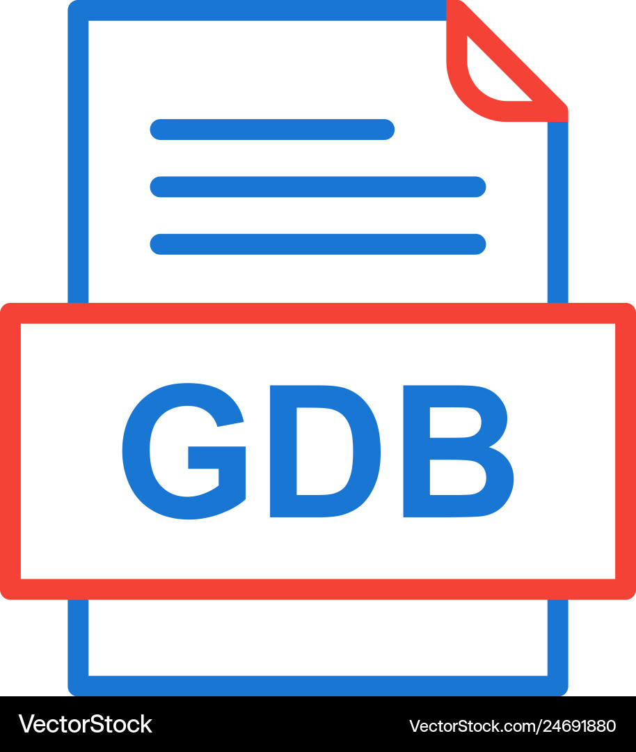 Gdb file document icon vector image